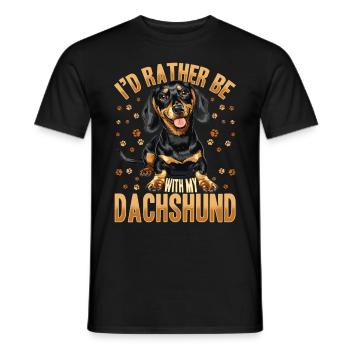 Dachshund Doxie Wiener Dog Breed I´d Rather - Männer T-Shirt - Schwarz - Vorne - AI Model Male 178 light (178cm)