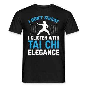Art du Tai Chi pour les grands-pères, art martial Tai Chi - T-shirt homme - noir - Devant - AI Model Male 178 light (178cm)