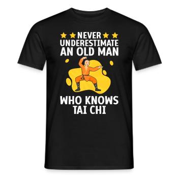 Art du Tai Chi pour les grands-pères, art martial Tai Chi - T-shirt homme - noir - Devant - AI Model Male 178 light (178cm)