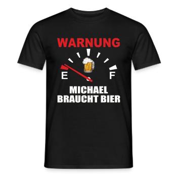 Beer Speedometer, Michael Needs Beer - Men's T-Shirt - black - Front - AI Model Male 178 light (178cm)