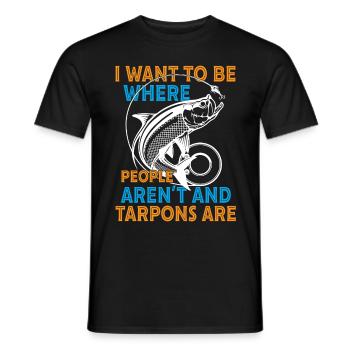 „i Want To Be Where Tarpons Are Fishing Design“ - Männer T-Shirt - Schwarz - Vorne - AI Model Male 178 light (178cm)