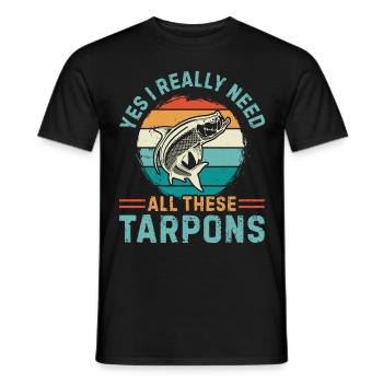 Tarpon Fishing Fishing Fisherman Anglers - Männer T-Shirt - Schwarz - Vorne - AI Model Male 178 light (178cm)