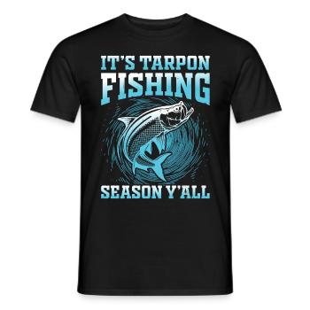 Pêche au tarpon Pêche aux espèces de poissons d’eau douce - T-shirt homme - noir - Devant - AI Model Male 178 light (178cm)