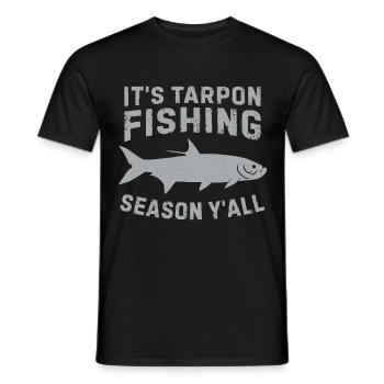 Pêche au tarpon Pêche aux espèces de poissons d’eau douce - T-shirt homme - noir - Devant - AI Model Male 178 light (178cm)