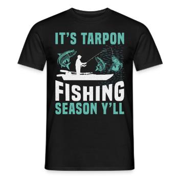 C’est la saison de la pêche au tarpon à tous - T-shirt homme - noir - Devant - AI Model Male 178 light (178cm)