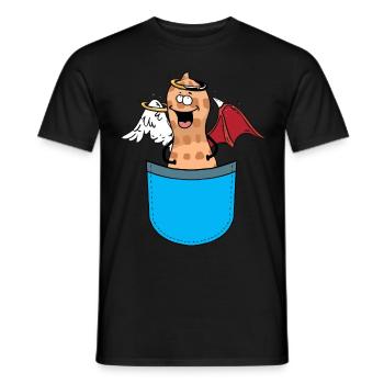 Bags Peanut Angel Devil Guardian Angel - Men's T-Shirt - black - Front - AI Model Male 178 light (178cm)
