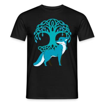 Fuchs Füchse Natur Märchen Wald Natur Baum - Männer T-Shirt - Schwarz - Vorne - AI Model Male 178 light (178cm)