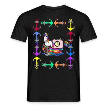 Licornes arc-en-ciel Drapeau arc-en-ciel LGBT - T-shirt homme - noir - Devant - AI Model Male 178 light (178cm)