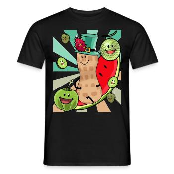 Obsr Fruits Enjoyment Peanut Peanuts Summer - Men's T-Shirt - black - Front - AI Model Male 178 light (178cm)