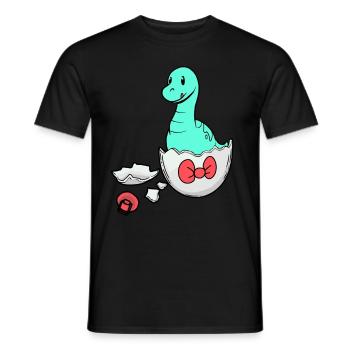 Dino Baby Naissance Coquille d’oeuf de grossesse - T-shirt homme - noir - Devant - AI Model Male 178 light (178cm)