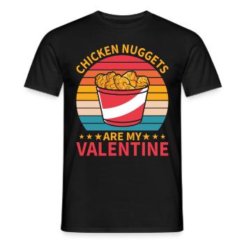 Chicken Nuggets Are My Valentine Design - Men's T-Shirt - black - Front - AI Model Male 178 light (178cm)