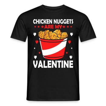 Chicken Nuggets Are My Valentine Retro Stripes - Men's T-Shirt - black - Front - AI Model Male 178 light (178cm)