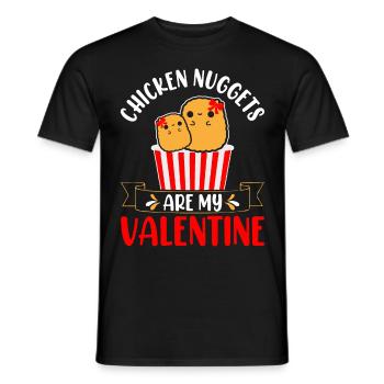 Chicken Nuggets Are My Valentine Retro Stripes - Men's T-Shirt - black - Front - AI Model Male 178 light (178cm)