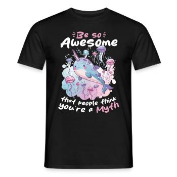 Funny Narwhal Jellyfish Animal Be So Awesome - Men's T-Shirt - black - Front - AI Model Male 178 light (178cm)