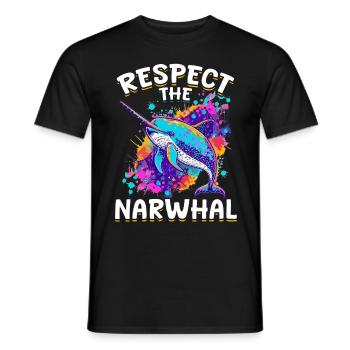 Drôle de Narval Animal Respect Le Narval - T-shirt homme - noir - Devant - AI Model Male 178 light (178cm)