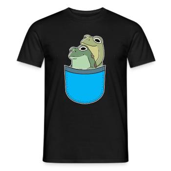 Poches : Grenouilles, Grenouille, Amphibien, Crapauds - T-shirt homme - noir - Devant - AI Model Male 178 light (178cm)