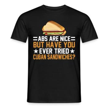 Discover the world of sandwich mastery - Men's T-Shirt - black - Front - AI Model Male 178 light (178cm)