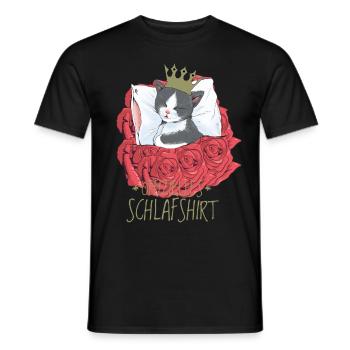 Chat Prince Roses Chats endormis Chaton - T-shirt homme - noir - Devant - AI Model Male 178 light (178cm)