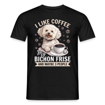 Bichon Frise Dog Breed I like coffee - Männer T-Shirt - Schwarz - Vorne - AI Model Male 178 light (178cm)