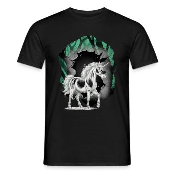 Licornes, Licorne, Animaux mythiques, Personnage de conte de fées - T-shirt homme - noir - Devant - AI Model Male 178 light (178cm)