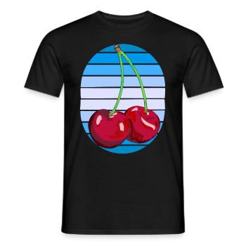 Rockabilly Retro Vintage Kirschen Kirsche Obst - Männer T-Shirt - Schwarz - Vorne - AI Model Male 178 light (178cm)