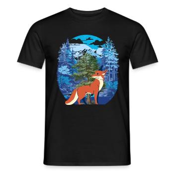 Forêt de renards - T-shirt homme - noir - Devant - AI Model Male 178 light (178cm)