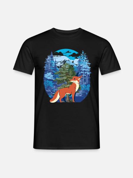 Fox Foxes Forest - Men's T-Shirt - black