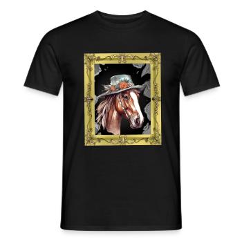 Pferdekopf Pferd Pferde Stute Ross Gaul - Männer T-Shirt - Schwarz - Vorne - AI Model Male 178 light (178cm)