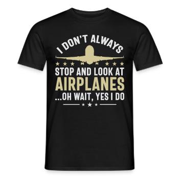 Pilot Flieger Flugzeuge - Männer T-Shirt - Schwarz - Vorne - AI Model Male 178 light (178cm)