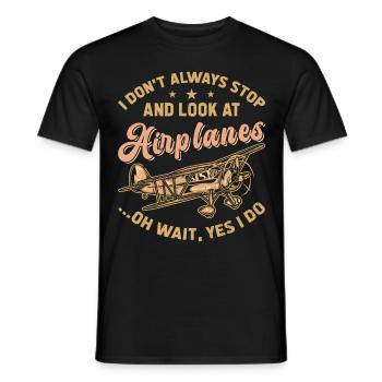 Pilot Flieger Flugzeuge - Männer T-Shirt - Schwarz - Vorne - AI Model Male 178 light (178cm)