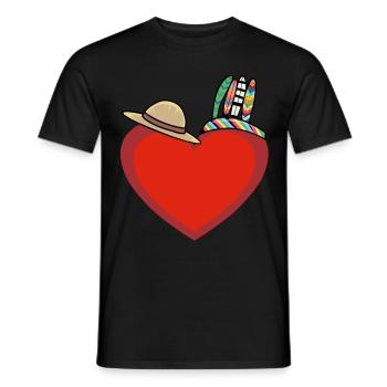 Heart Hearts Wild West USA - Men's T-Shirt - black - Front - AI Model Male 178 light (178cm)