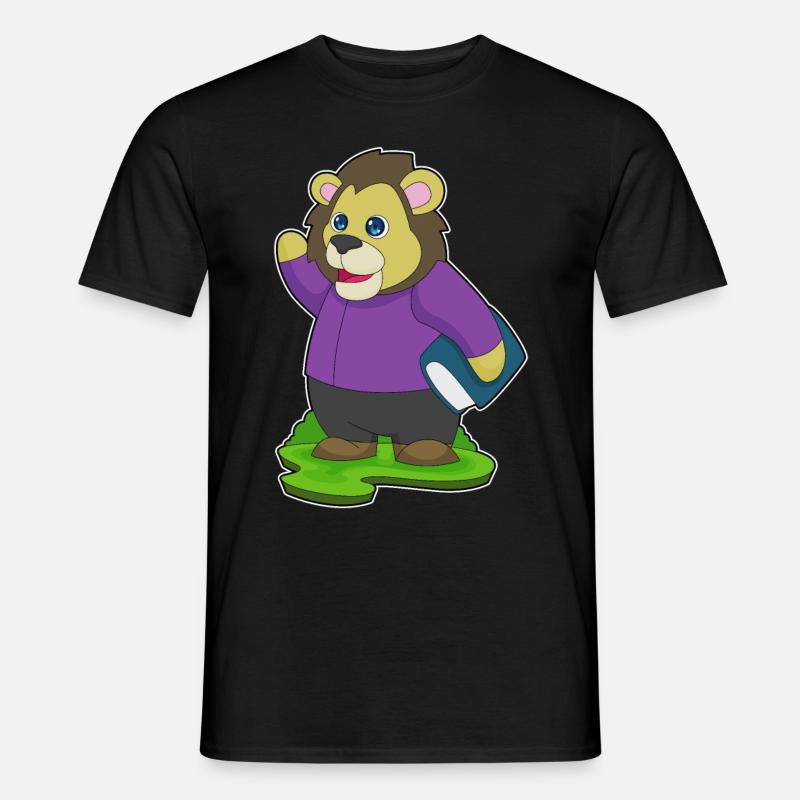 Lion Nerd Book - Men’s T-shirt - black