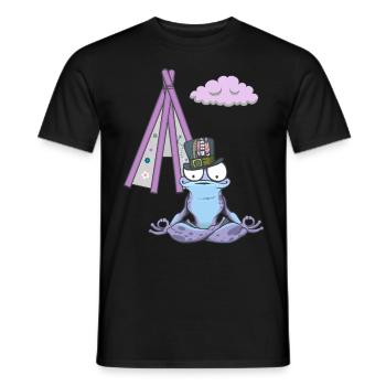 Frosch Frösche Hippie Tipi Meditation meditieren - Männer T-Shirt - Schwarz - Vorne - AI Model Male 178 light (178cm)