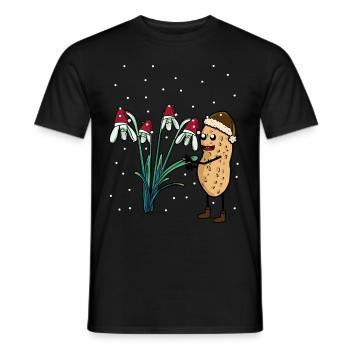 Cacahuète Printemps Neige Jardin Fleurs Givre - T-shirt homme - noir - Devant - AI Model Male 178 light (178cm)