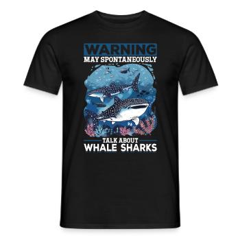 Funny Whale Shark Animal Warning May Spontaneously - Männer T-Shirt - Schwarz - Vorne - AI Model Male 178 light (178cm)