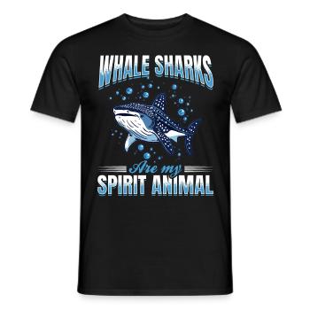 Funny Animal Whale Sharks are my spirit animal - Männer T-Shirt - Schwarz - Vorne - AI Model Male 178 light (178cm)