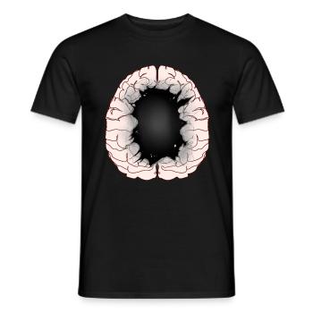 Brain Idiot Idiot Brain Brains Intelligence - Men's T-Shirt - black - Front - AI Model Male 178 light (178cm)