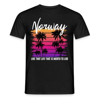 Norvège Rétro - T-shirt homme - noir - Devant - AI Model Male 178 light (178cm)