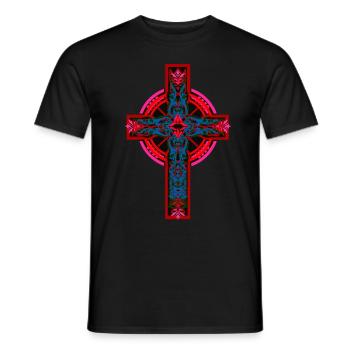 Cross Crosses Crucifix Jesus God Church - Men's T-Shirt - black - Front - AI Model Male 178 light (178cm)