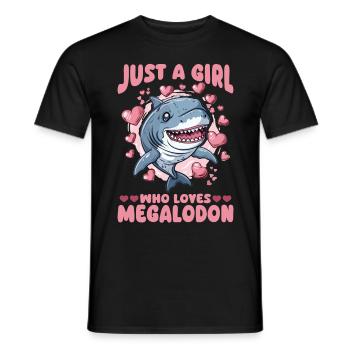 Shark Animal Just A Girl Who Loves Megalodons - Männer T-Shirt - Schwarz - Vorne - AI Model Male 178 light (178cm)