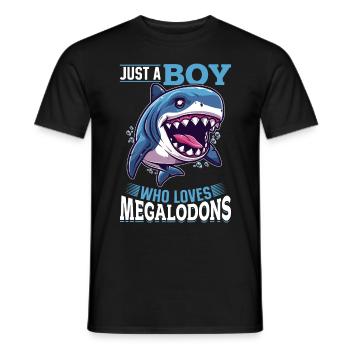 Shark Animal Just A Boy Who Loves Megalodons - Männer T-Shirt - Schwarz - Vorne - AI Model Male 178 light (178cm)