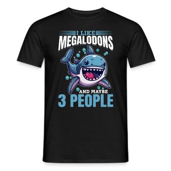 Shark Animal I Like Megalodons And Maybe 3 People - Männer T-Shirt - Schwarz - Vorne - AI Model Male 178 light (178cm)