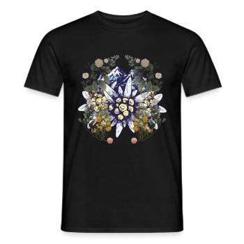 Alpes Montagnes Montagnes Nature Fleurs Nature Amoureux de la Nature - T-shirt homme - noir - Devant - AI Model Male 178 light (178cm)
