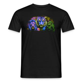 Löwe Löwen Tiger Katzen Katze Wildtiere Zoo - Männer T-Shirt - Schwarz - Vorne - AI Model Male 178 light (178cm)