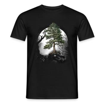 Forêt Nature sauvage Conifères Forêt Arbre Pin Halloween Arbres - T-shirt homme - noir - Devant - AI Model Male 178 light (178cm)