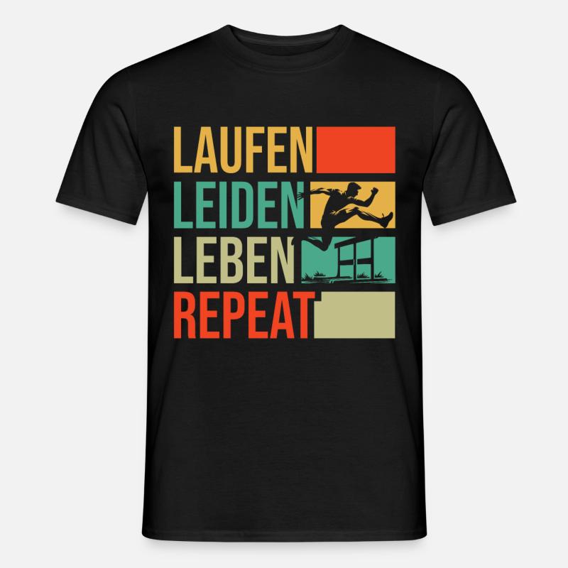 Hindernislauf Leichtathlet Hürdenläufer - Männer T-Shirt - Schwarz