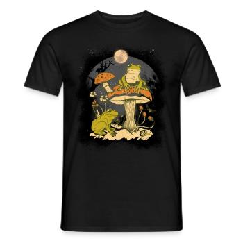 Grenouille Grenouilles Amphibiens Champignons Nature - T-shirt homme - noir - Devant - AI Model Male 178 light (178cm)