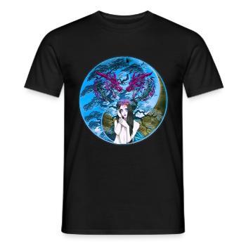 Drache Drachen Mädchen Märchen Fantasy - Männer T-Shirt - Schwarz - Vorne - AI Model Male 178 light (178cm)