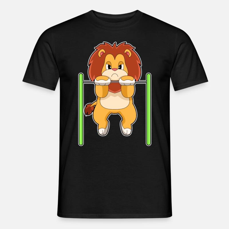 Lion Bodybuilding Pull-ups - Men's T-Shirt - black