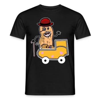 Peanut Grandpa Baby Birth Family Nut Grandpa - Men's T-Shirt - black - Front - AI Model Male 178 light (178cm)